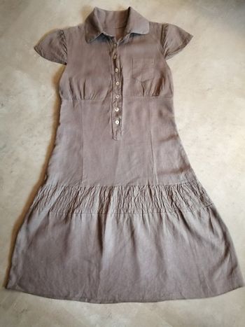 Robe marron clair en lin Taille 38/40
