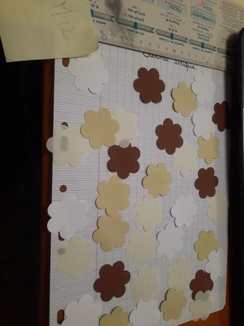 Lot decoupe papier fleure maron jaune beige scrapbooking  m12