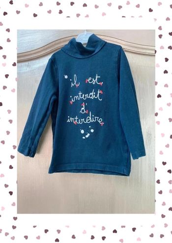 Sous pull bleu marine Kiabi 18 mois