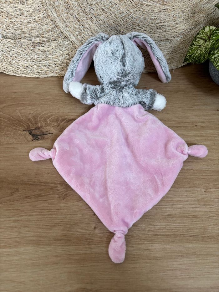 Doudou plat ours déguisé en lapin rose mots d enfants - photo numéro 3