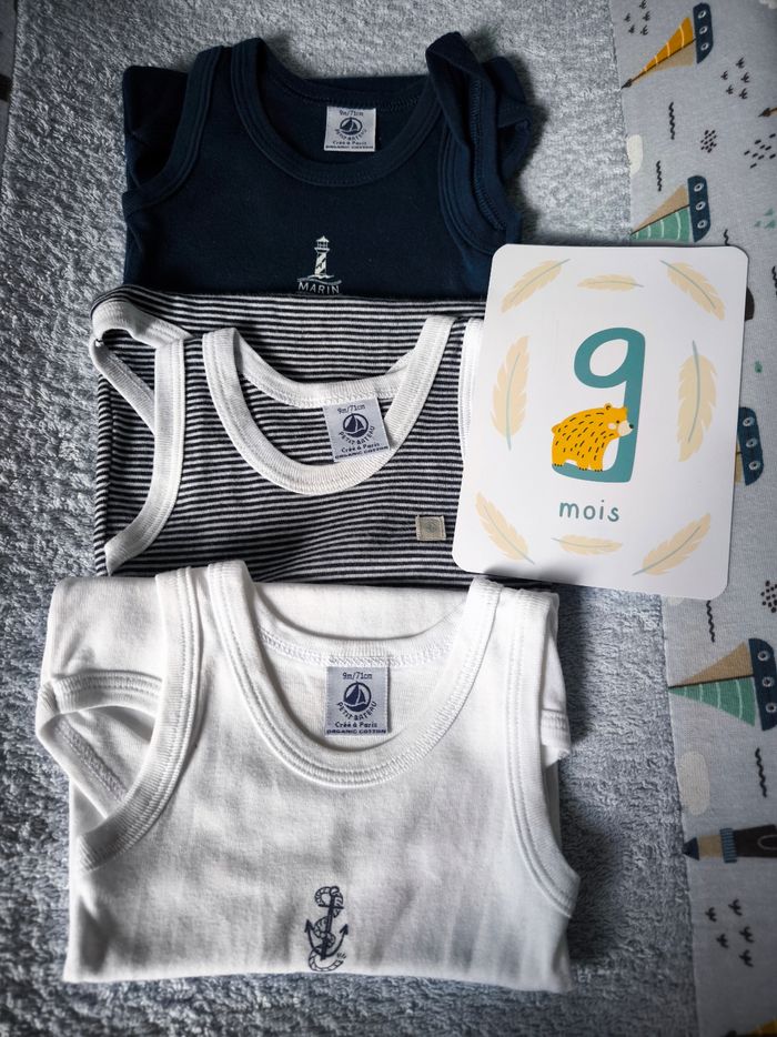 Lot de 3 bodys Petit Bateau