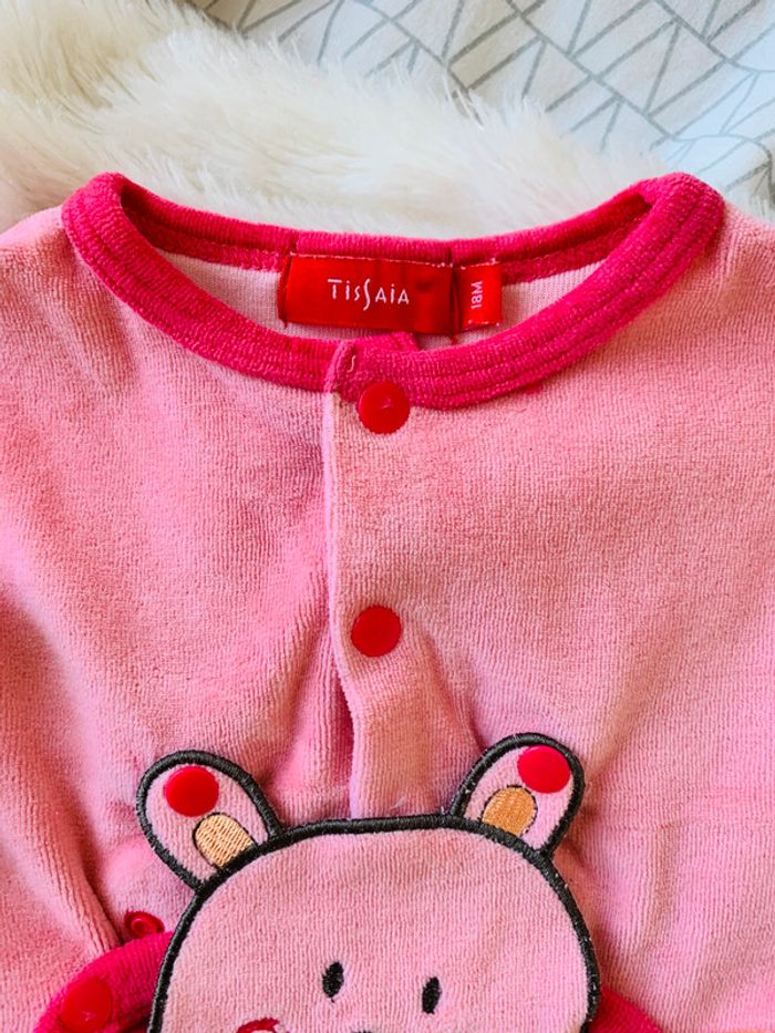 Pyjama velours nounours cœur 18 mois - photo numéro 4