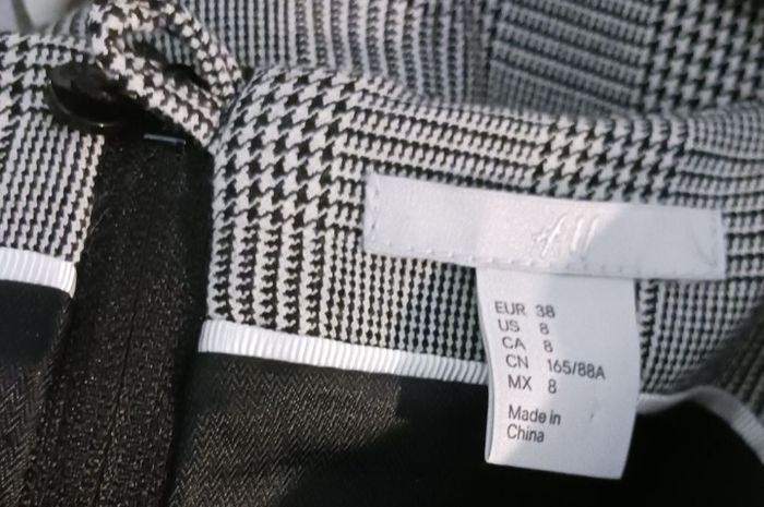 Robe carreaux pied-de-poule, noir et blanc - photo numéro 5