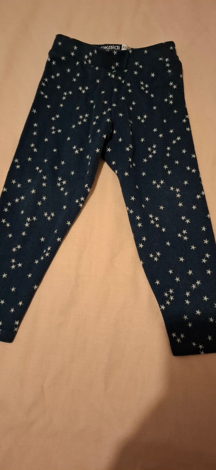 Leggine laine bleu foncé blanc 3 ans petit Okaidi - photo numéro 4