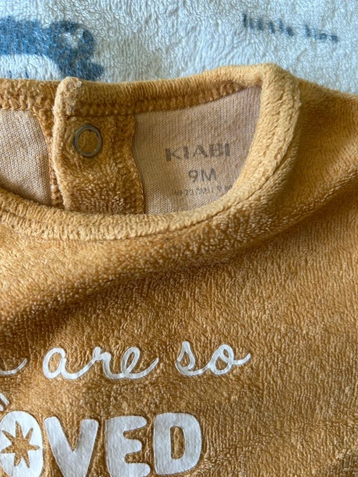 Lot 3 pyjama velour 9 mois - photo numéro 3