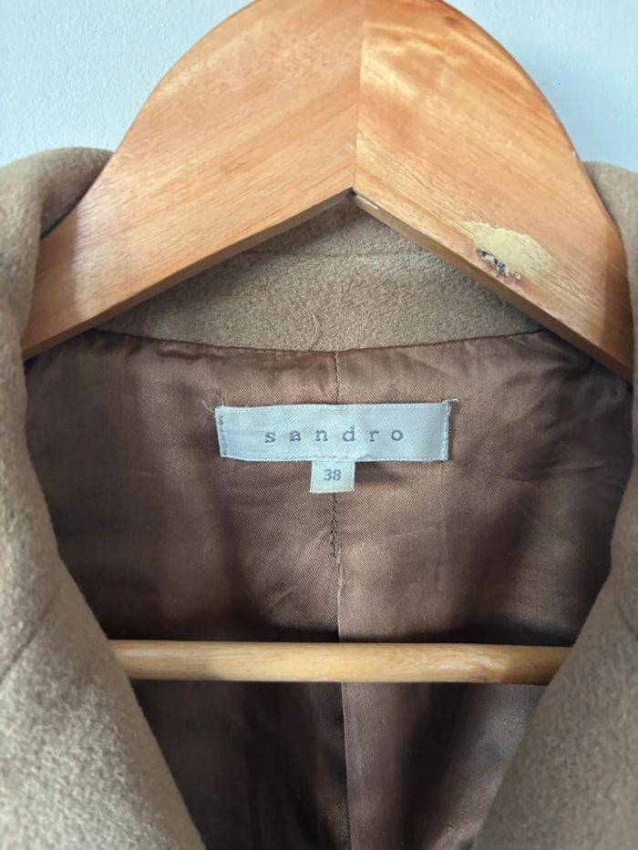 Manteau beige Sandro 38 avec cachemire - photo numéro 12