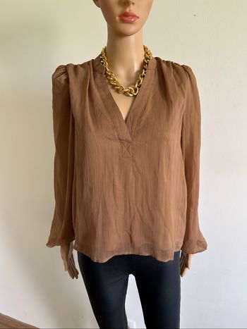Blouse beige marron neuve à manches longues Vila taille 36
