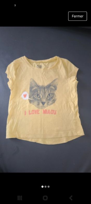 Tee-shirt chat 3 ans