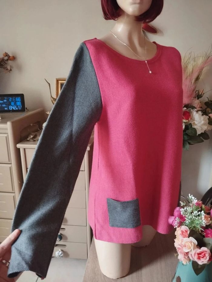 🌿Pull Fin Bicolore en Maille 50% Laine Mérinos Forcier T36/38🌿 - photo numéro 11