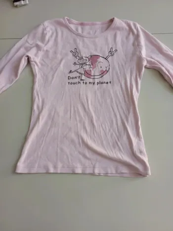 T-shirt manches longues don't touch to my planet 14 ans