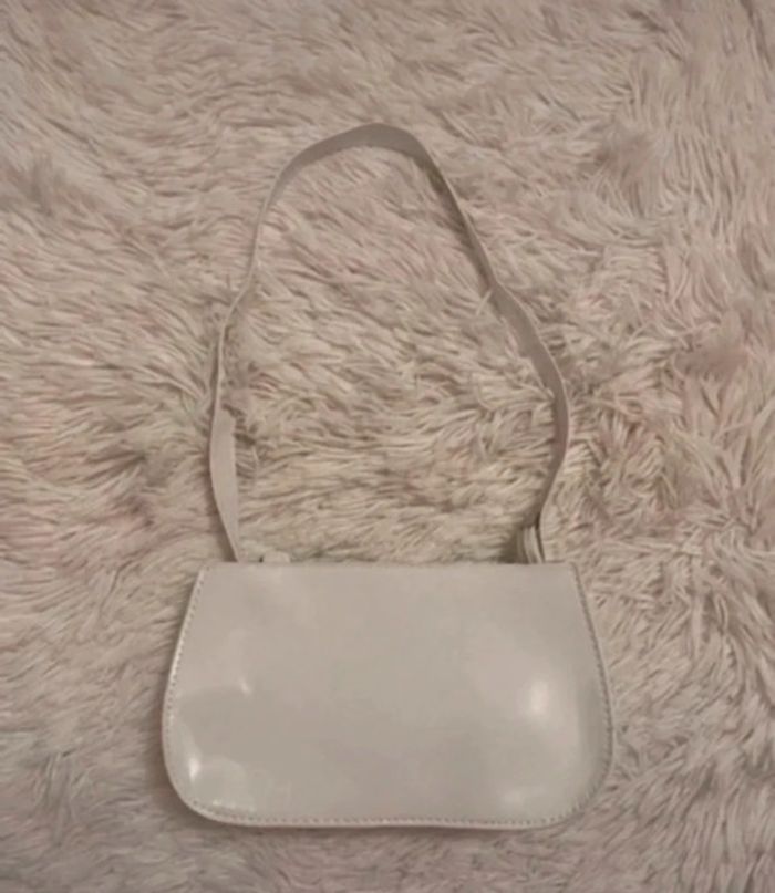 Sac baguette blanc porté épaules neuf