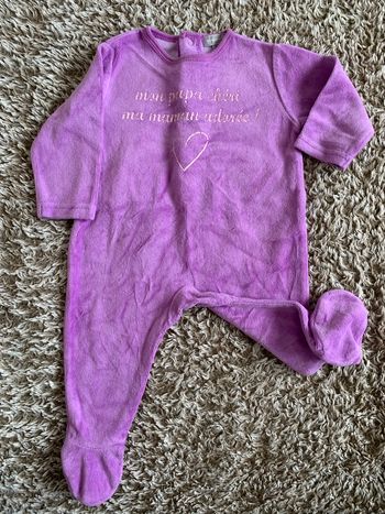 Pyjama velours - Grain de blé - 3 mois