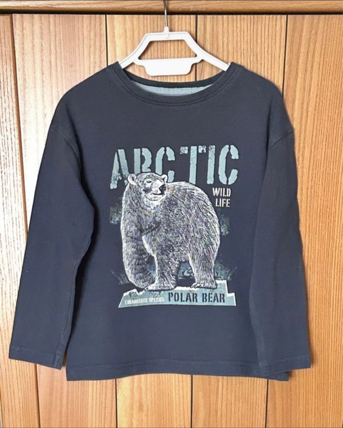 Teeshirt manches longues motif Ours polaire.