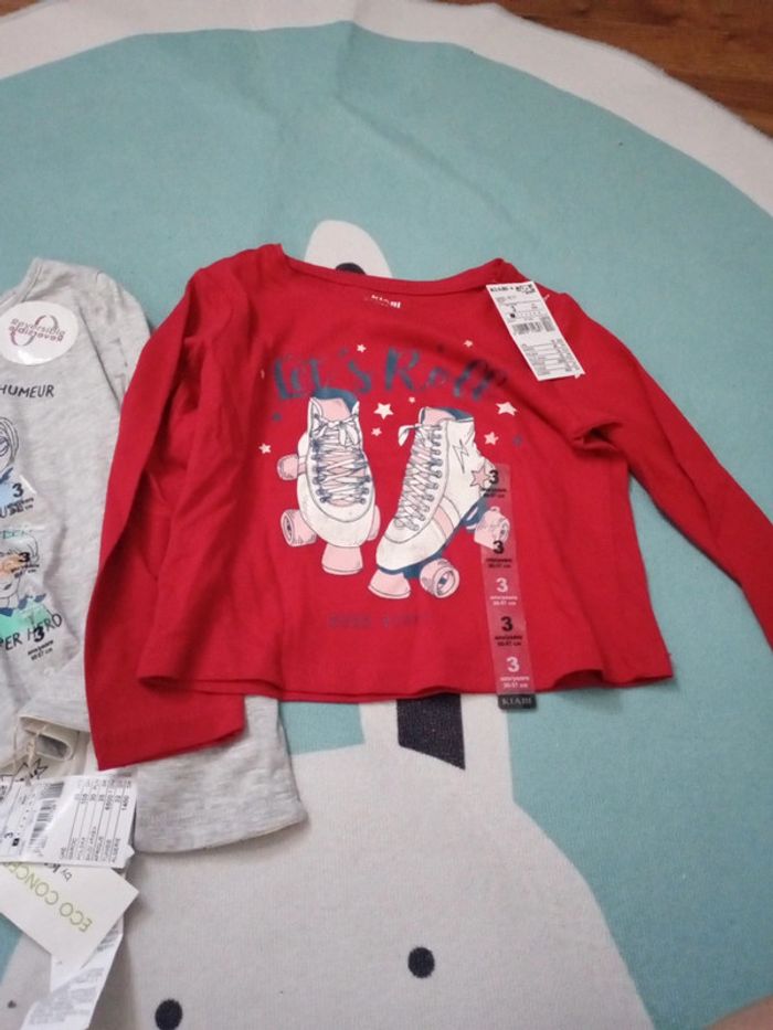 Lot 2 t-shirts manches longues neufs 3 ans - photo numéro 2