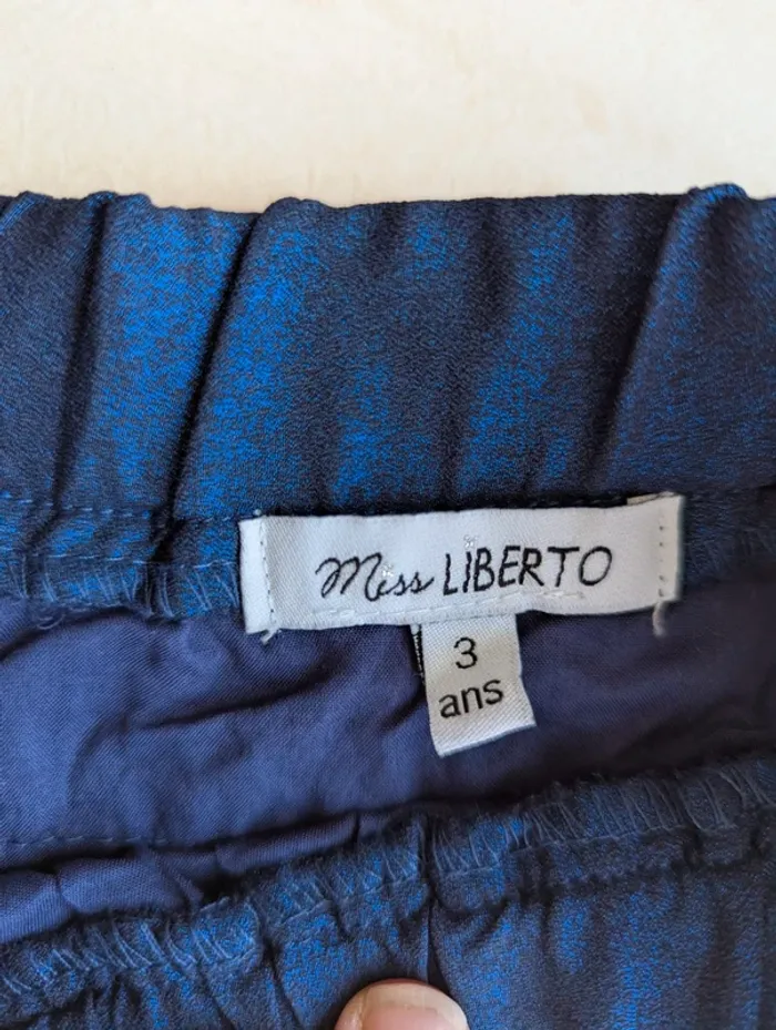 Jupe à volants bleu brillant 3 ans miss liberto - photo numéro 3
