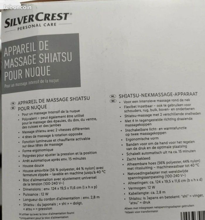 Appareil de massage shiatsu pour nuque - photo numéro 2