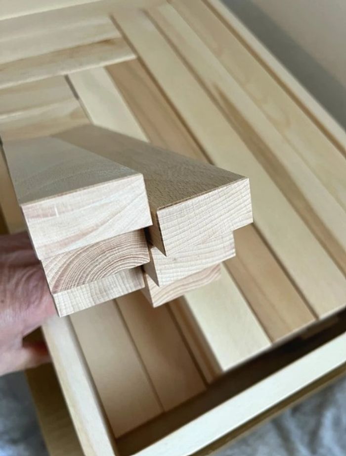 Chariot à roulettes avec 68 blocs de construction en bois HABA neuf dans son carton - photo numéro 3