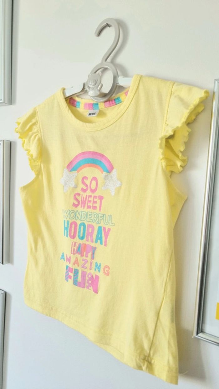 T-shirt arc en ciel so sweet jaune taille 3-4ans - photo numéro 3