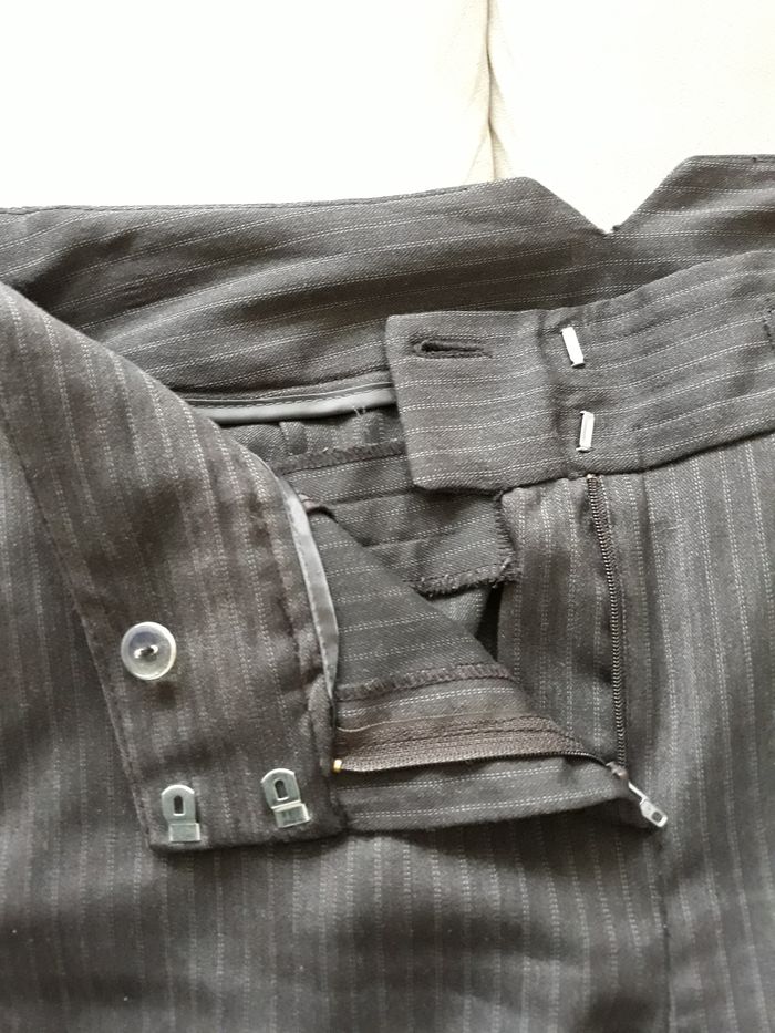 Faby27800 Pantalon pantacourt femme mi-mollet "Camaieu" gris à rayures 2 poches devant 2 fausses po - photo numéro 3
