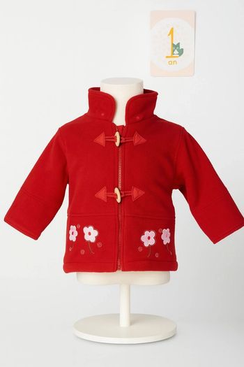 Veste polaire rouge fille 1 an