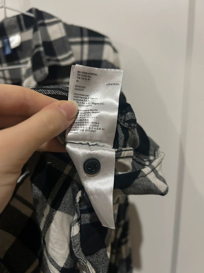 563 - chemise épaisse à carreaux noirs et blancs - photo numéro 10