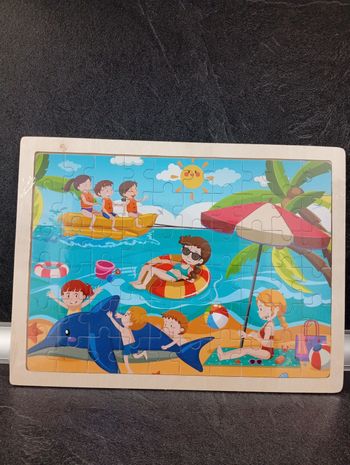 Puzzle bois 60 pièces theme vacances mer