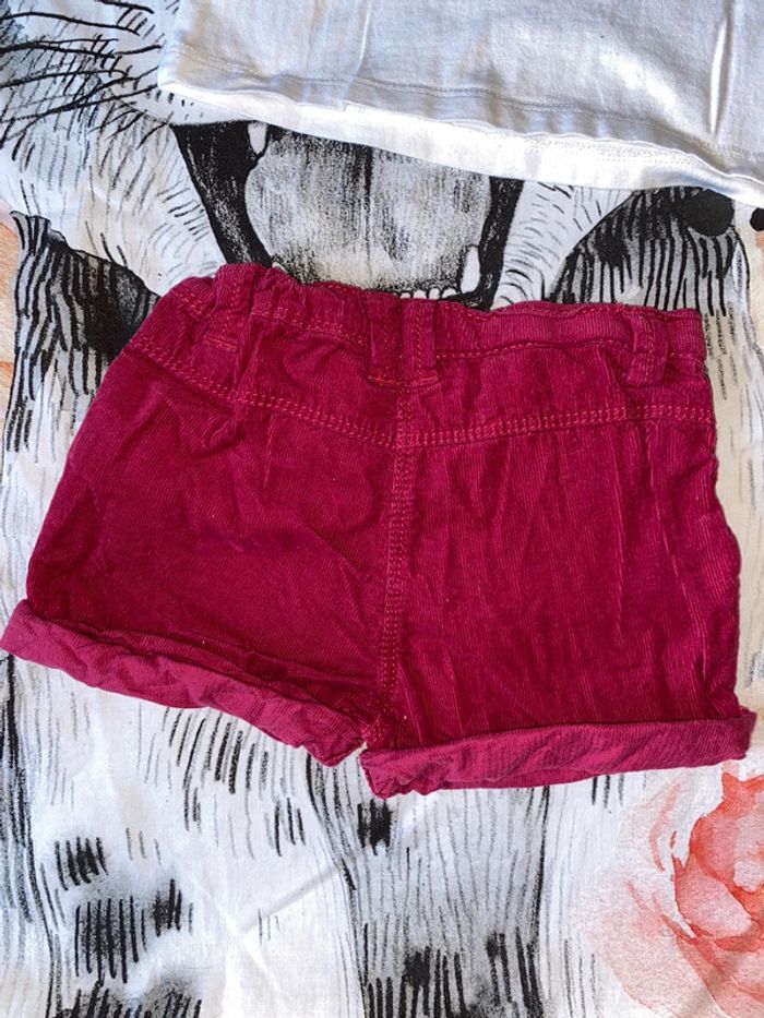 Ensemble t-shirt et short en velours, taille 9 mois, marque Vertbaudet et Tape à l’œil. - photo numéro 7