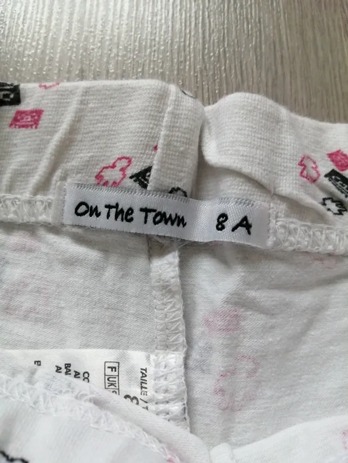 Legging blanc à motifs bonhomme / on the town / (8ans) - photo numéro 2