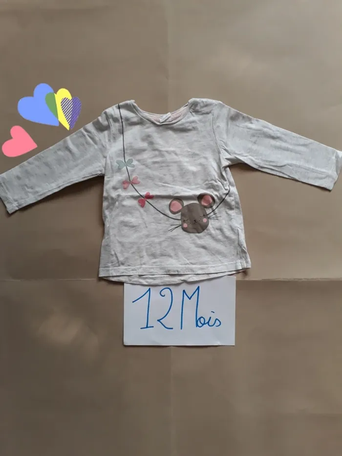 T-Shirt ML 9-12 Mois