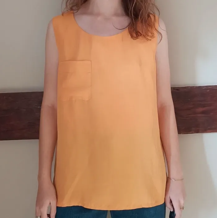 Débardeur orange soie - photo numéro 2