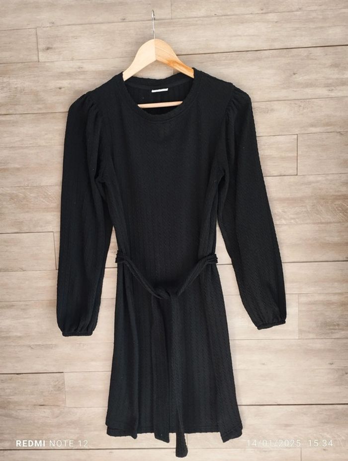 Robe maille légère JDY noir ceinture TXS