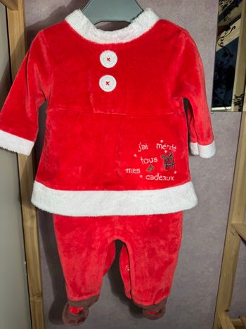 Ensemble bébé Noël – Petit Kimbaloo – Velours rouge – 3M
