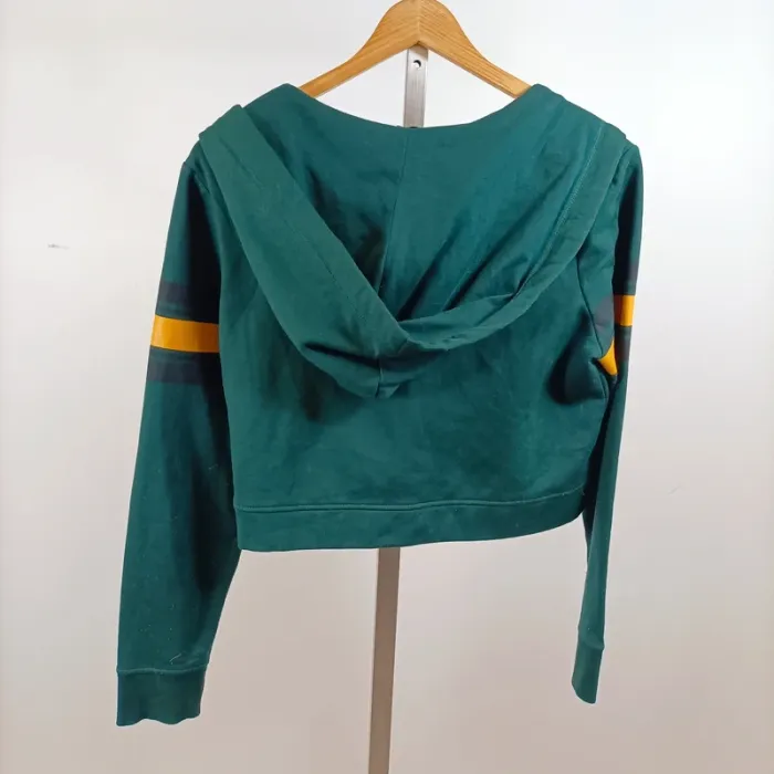 Veste sweat zippée courte à capuche Jennyfer vert college M A1426 - photo numéro 4