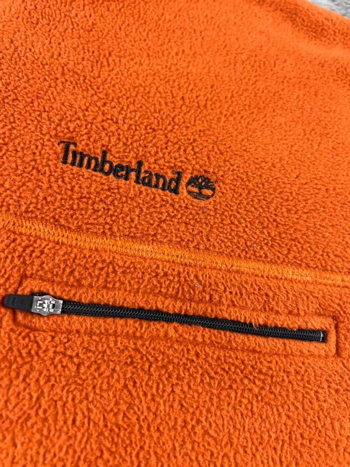 Pull polaire Timberland orange avec logo brodé – Taille XS (taille grand) - photo numéro 8