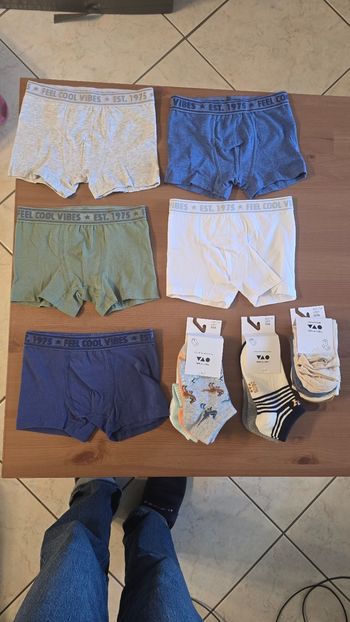 NEUFS(non portés)🥰🤩💙 lot boxers  3 ans garçon et chaussette/socquettes 💙🤩🥰