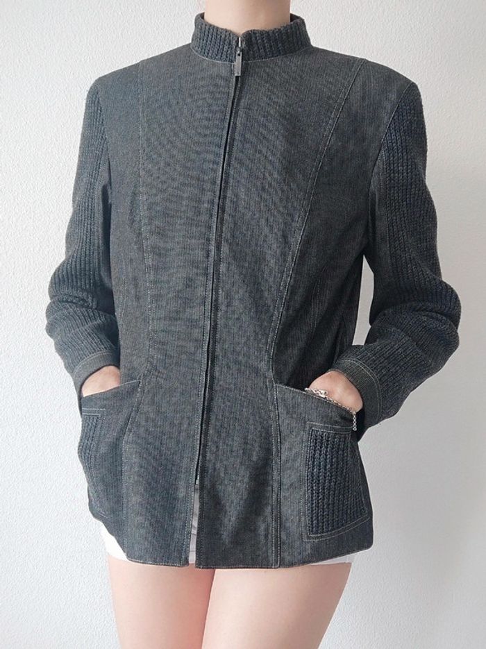 Veste blazer gris maille laine / Tony Lamarca - 36/S ร 38/M - photo numรฉro 6