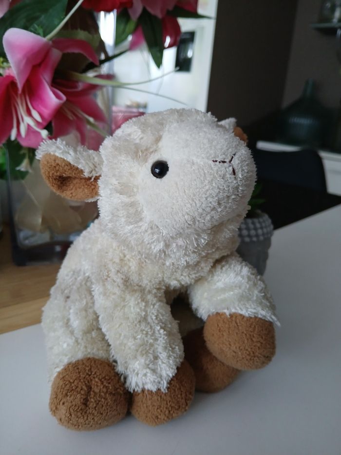 Péluche Mouton beige et marron - photo numéro 3