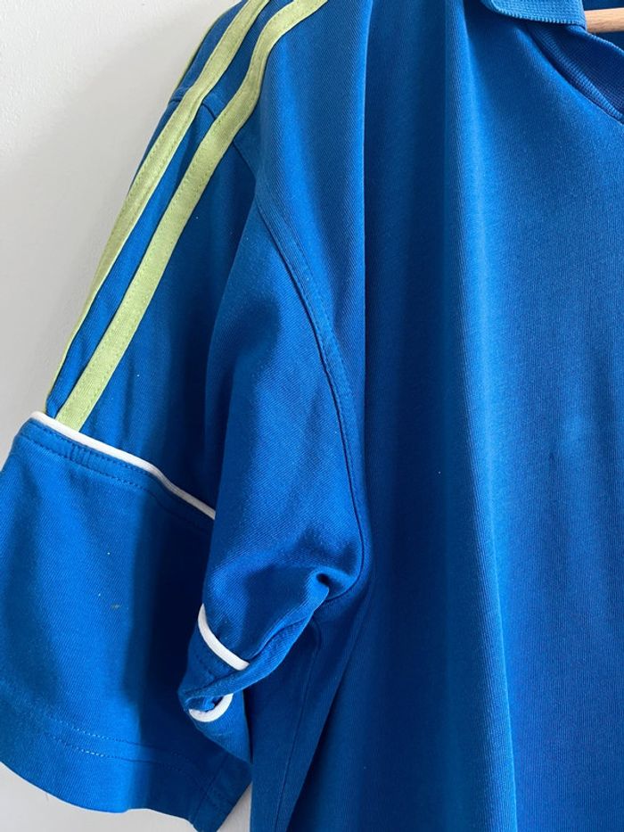 Polo de sport Adidas vintage taille L couleur bleu & vert. - photo numéro 6