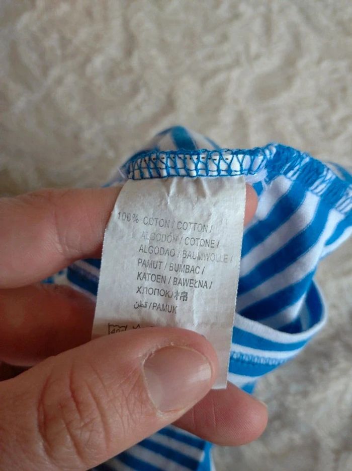 Tee shirt chemise manches longues rayé Garçon 12 mois Kitchoun 100% coton - photo numéro 6