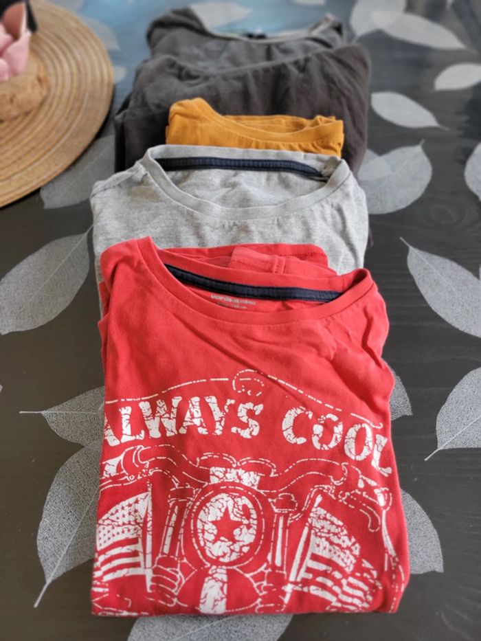 Lot de 5 tee-shirts manches longues garçon 8 ans multicolores - photo numéro 2