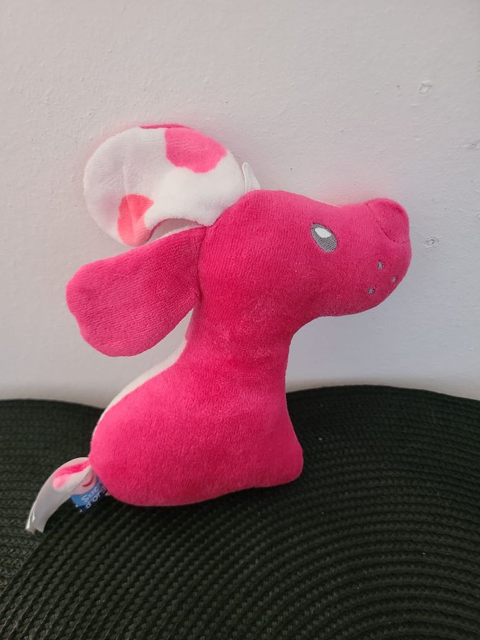 Doudou chien rose blanc pois SUCRE D'ORGE - photo numéro 2