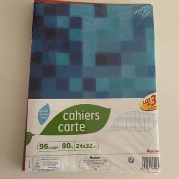 Cahiers neufs  96 pages  grands carreaux