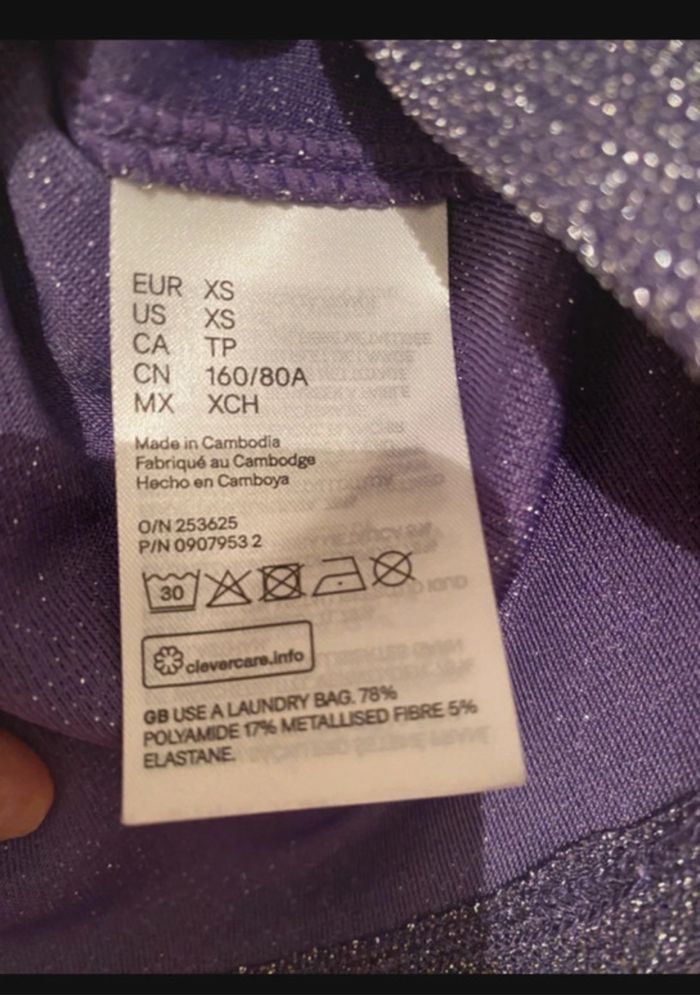 Top xs brillant manches longues H&M neuf - photo numéro 5