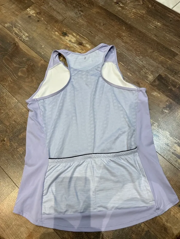 Maillot débardeur vélo mauve/gris - photo numéro 4