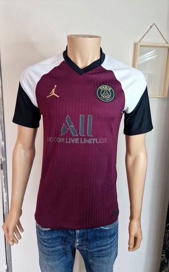 Jordan Maillot Foot Football Paris Saint-Germain PSG Bordeaux Blanc Noir Coupe Ajustée Homme Men Taille S 2020