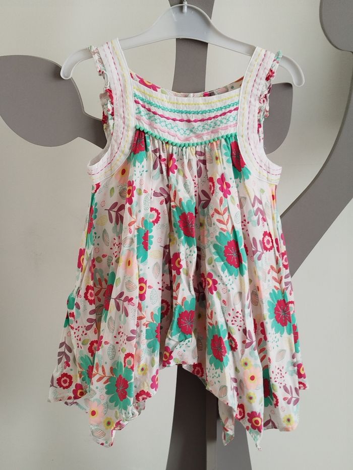 Tunique à bretelles à pans blanche fleurie Orchestra taille 10 ans - photo numéro 2