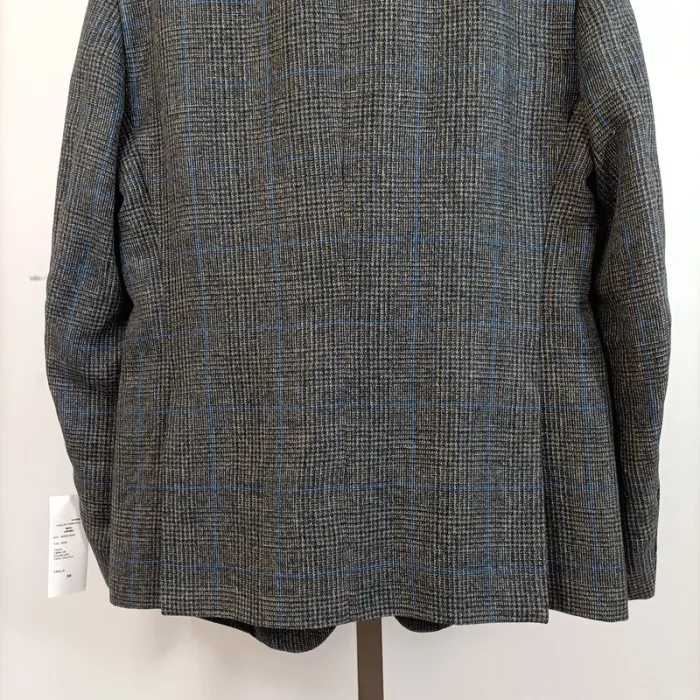 Veste à carreaux en lin Collection Premium - Taille 50 A490 - photo numéro 11