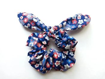 Gros chouchou fleurs bleu neuf