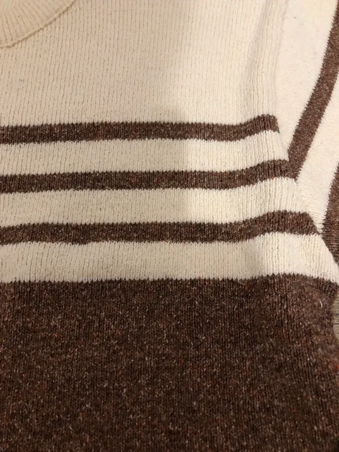 Pull rayé marron - photo numéro 7
