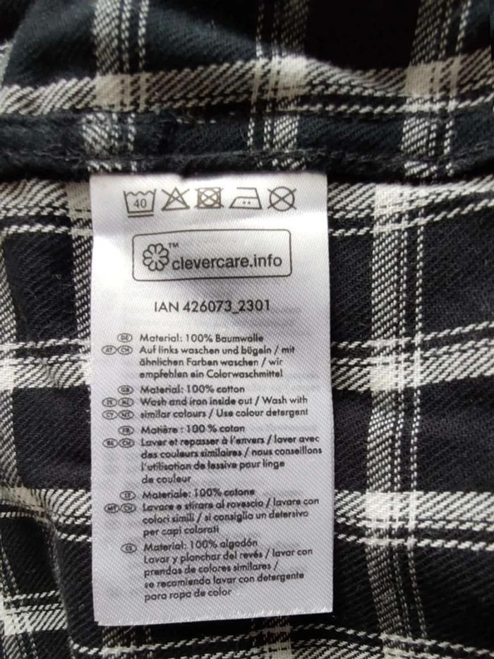 Robe-chemise Esmara à carreaux noirs  et  blancs, 100%  coton, allure casual et  confortable - photo numéro 3